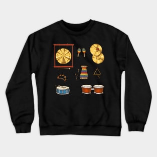 Percussion Musical Instruments. Sticker Pack Crewneck Sweatshirt